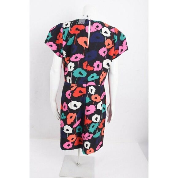 Milly Womens Atalie Sheath Dress Sz 12 MultiColor Poppy Floral Short Sleeve NWT - Picture 4 of 6